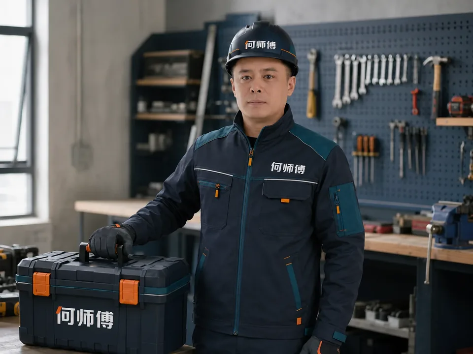 何师傅统一工服和工具箱形象